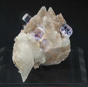 Fluorite on Calcite. Front