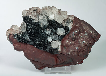 Quartz with Hematite (variety kidney ore). 