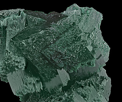 Kolwezite and Malachite after Co-rich Dolomite on Malachite and Chrysocolla after Baryte. Detail / Photo: Joaquim Calln