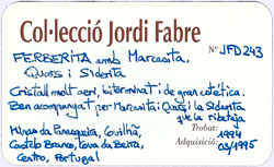 Ferberita con Marcasita-Arsenopirita, Cuarzo y Siderita
