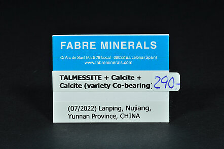 Talmessita con Calcita y Calcita (variedad calcita cobaltfera)