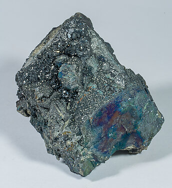 Chalcocite, Sb-bearing Tennantite-(Fe), Pyrite. Front
