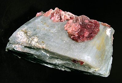 Elbaite (variety rubellite) on Calcite. 