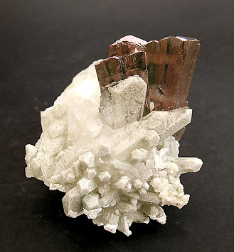 Brookite on Quartz with inclusions. Rear