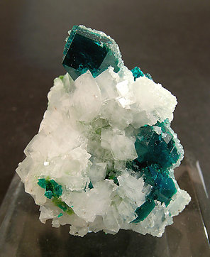 Dioptase with Calcite. Front