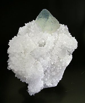 Octahedral Fluorite on Quartz. 