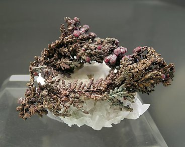 Copper with Cuprite and Calcite. Front