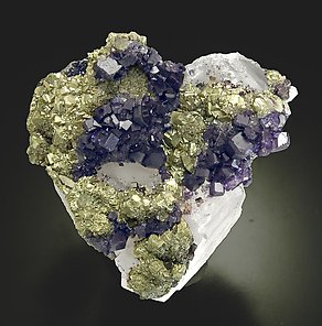 Fluorite with Pyrite and Quartz. Top
