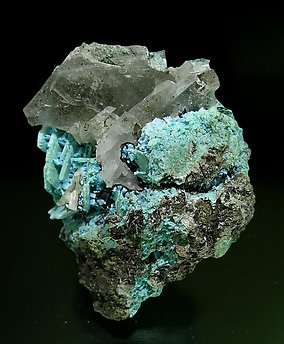 Malachite after Baryte. Top