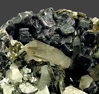 Fluorite with Zinnwaldite and Quartz. 