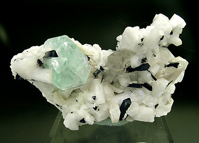 Fluorite with Schorl, Quartz, Muscovite and Feldspar. 