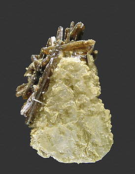 Ruifrancoite on Beryllonite and with Childrenite. Side