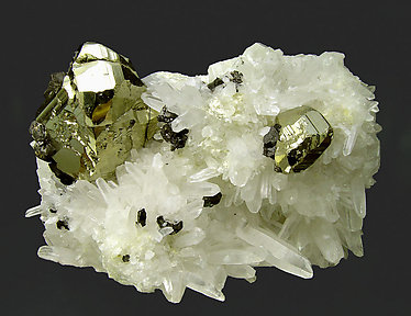 Pyrite with Quartz and Sphalerite. 