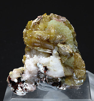 Wulfenite with Mimetite and Calcite. Front