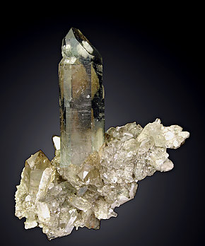 Smoky Quartz with inclusions and Chlorite. 