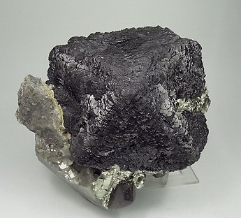 Octahedral Fluorite with Bertrandite, Quartz and Pyrite. Top