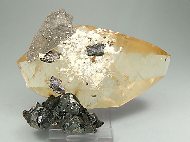 Doubly terminated Calcite with Sphalerite. Rear