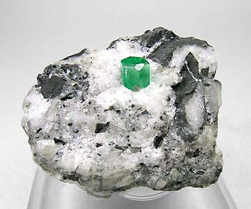 Beryl (variety emerald) with Calcite. 