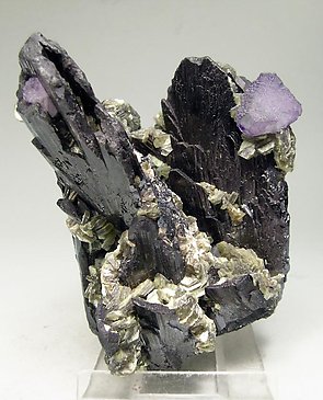 Ferberite with Fluorite and Muscovite. 