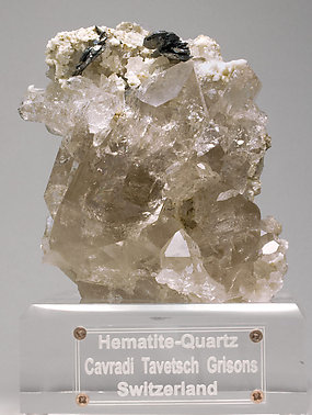 Hematite with smoky Quartz. 