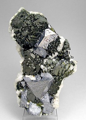 Sphalerite with Galena, Calcite and Fluorite. 