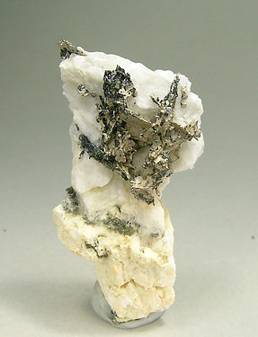 Dyscrasite with Silver, Allargentum and Calcite. Front