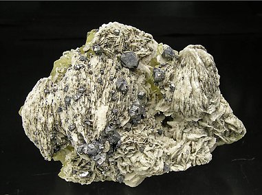 Galena with Barite and Fluorite.