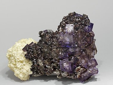 Fluorite with Sphalerite and Baryte. Side