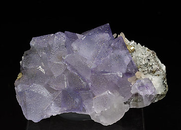 Fluorite with Calcite, Pyrite and Quartz. Rear