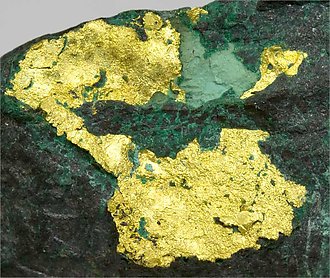 Gold with Malachite and Chalcocite. 