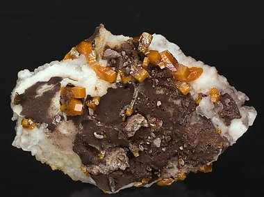 Wulfenite with Calcite. 