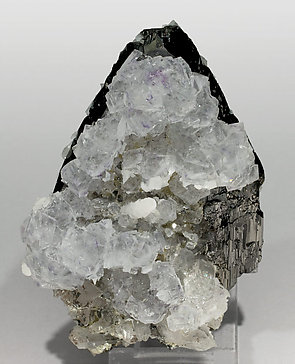 Fluorite with Ferberite, Calcite and Quartz. Front