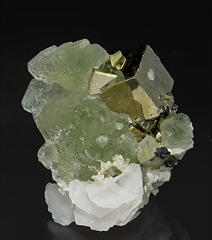 Fluorite with Pyrite, Sphalerite and Calcite. 