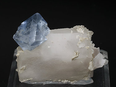 Octahedral Fluorite with Calcite.