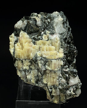 Topaz (variety pycnite) with Zinnwaldite and Quartz. Front