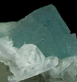 Octahedral Fluorite with Calcite. 
