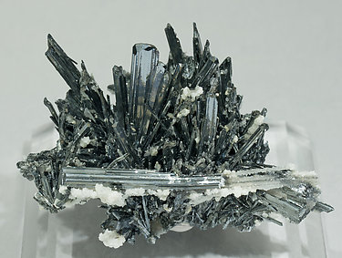Stibnite with Calcite. Front