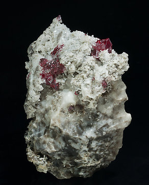 Cinnabar with Quartz and Calcite. Front