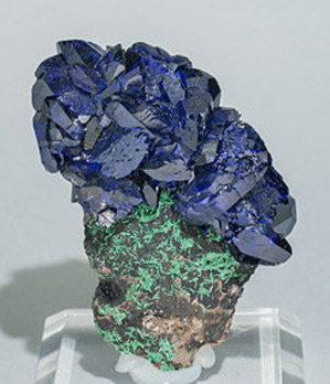 Azurite with Malaquite. Front