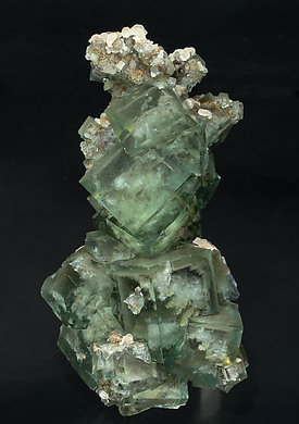 Fluorite with inclusions and Calcite. Front