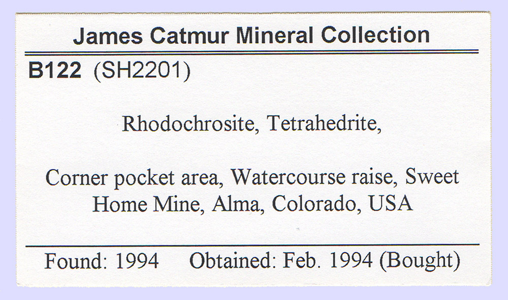 Typical record from the Catmur Collection