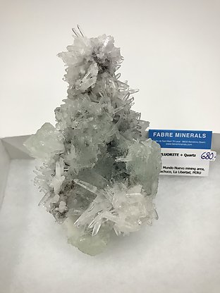 Fluorite (octahedral) on Quartz.