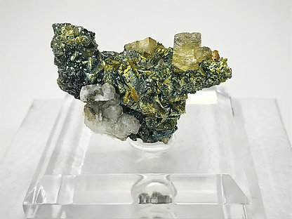 Pyrite with Fluorite and Calcite . 