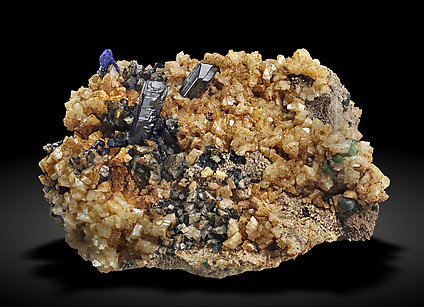 Azurite with Dolomite.