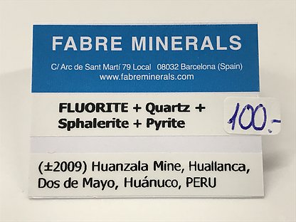 Fluorite with Quartz, Sphalerite and Pyrite