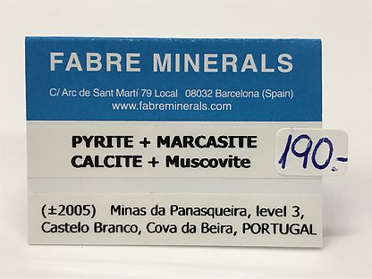 Pyrite with Marcasite, Calcite and Muscovite