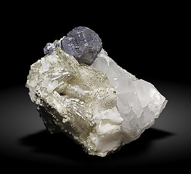 Galena with Baryte, Pyrite and Quartz.