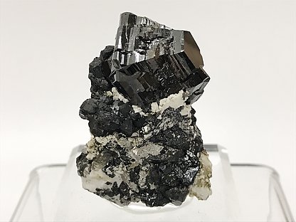 Cassiterite with Calcite, Arsenopyrite and Quartz. 