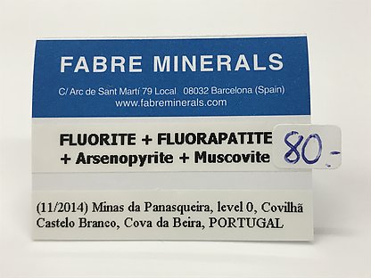 Fluorapatito con Fluorita, Arsenopirita y Moscovita