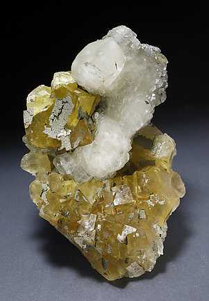 Calcite with Fluorite and Pyrite.